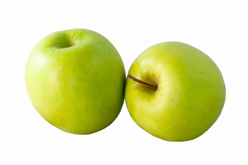 Dwa zielone jabłka