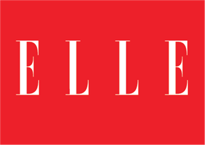 Le logo du magazine elle sur fond rouge.