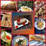 Un collage de photos de plats et de desserts.